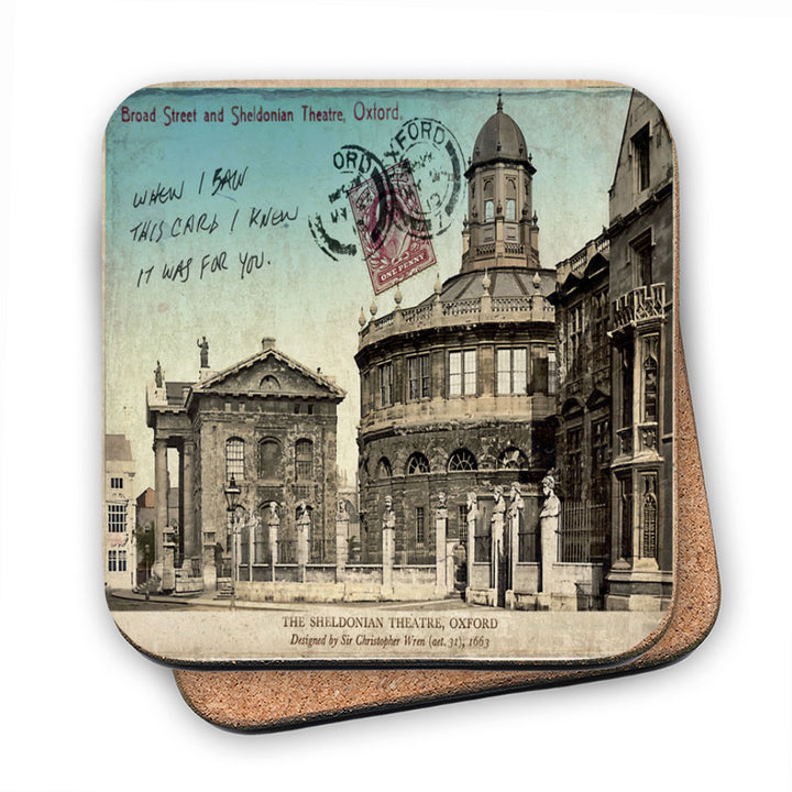 Broad Street and Sheldonian Theatre, Oxford MDF Coaster