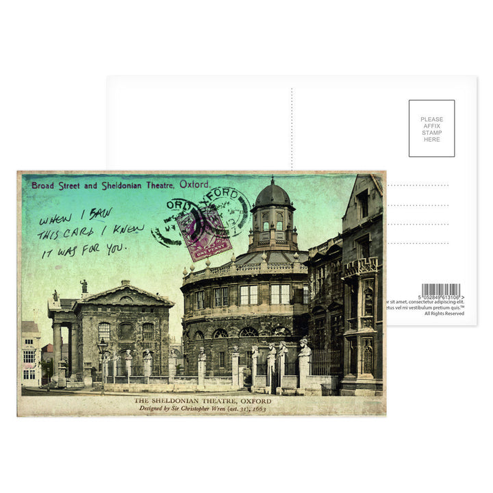 Broad Street and Sheldonian Theatre, Oxford Postcard Pack