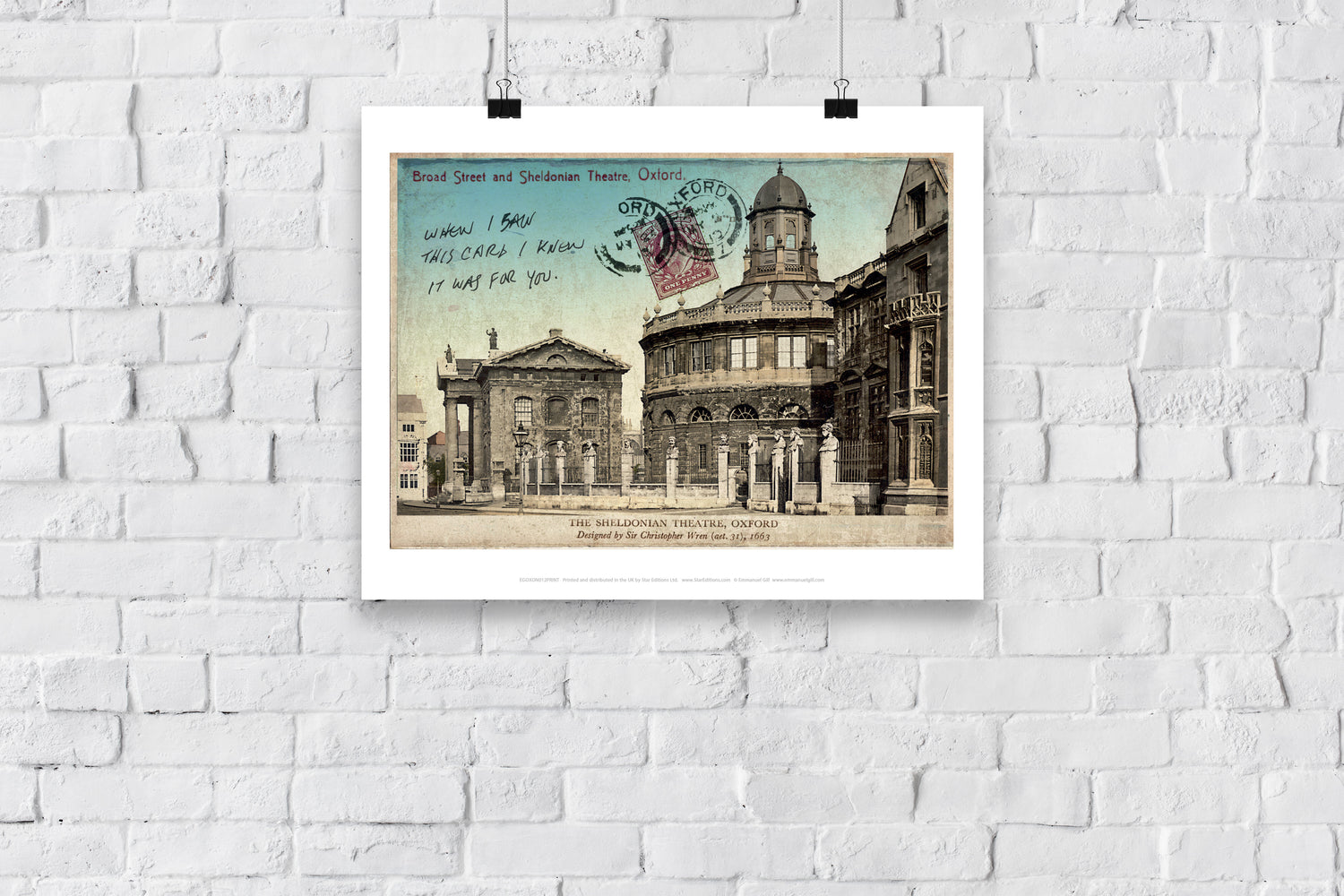 Broad Street and Sheldonian Theatre, Oxford - Art Print
