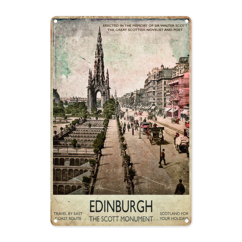 The Scott Monument, Edinburgh Metal Sign