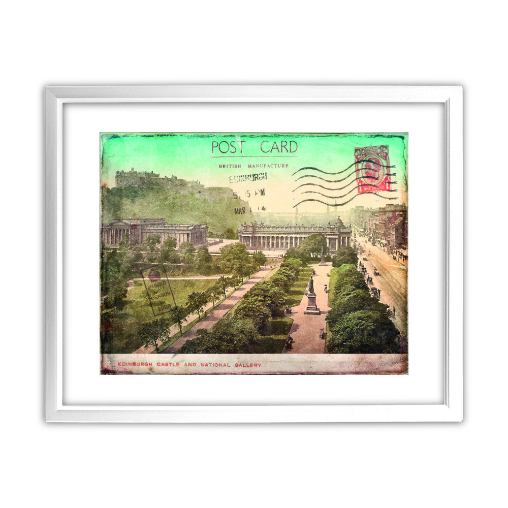 Edinburgh Castle and National Gallery, Scotland - Art Print