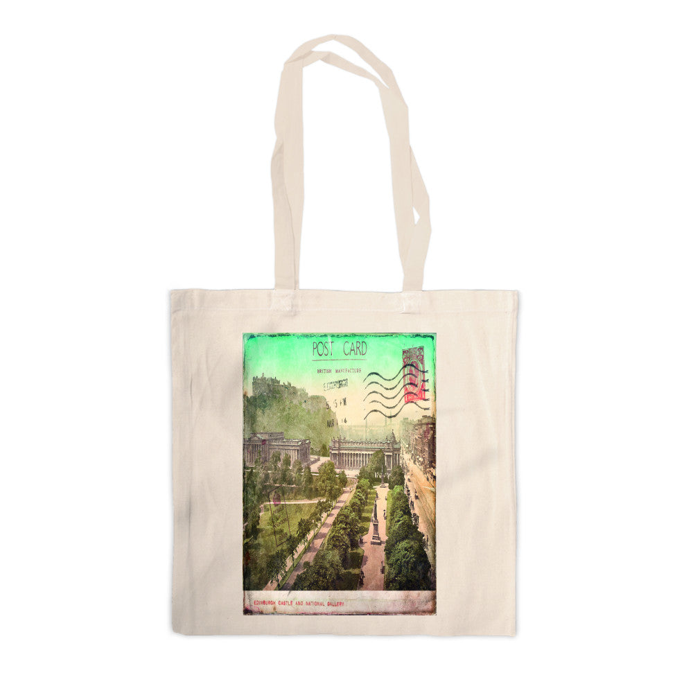 Edinburgh Castle and National Gallery, Scotland Canvas Tote Bag