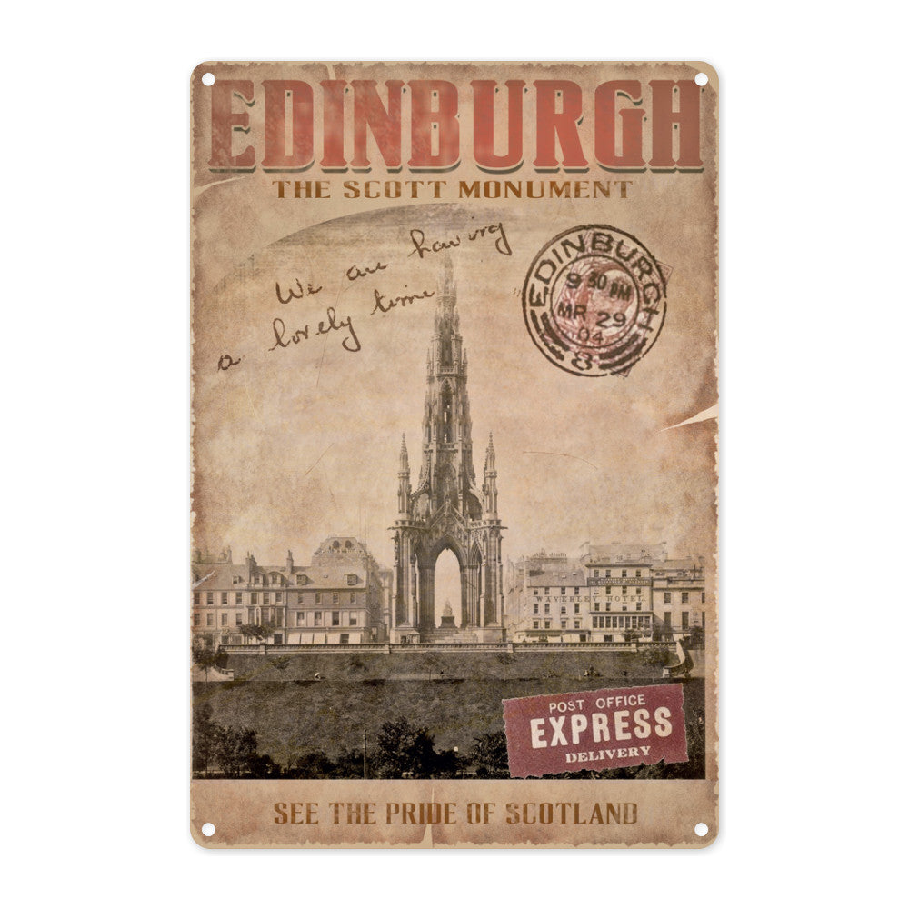 The Scott Monument, Edinburgh Metal Sign