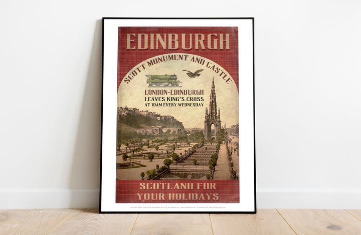 The Scott Monument and Castle, Edinburgh, Scotland - Art Print