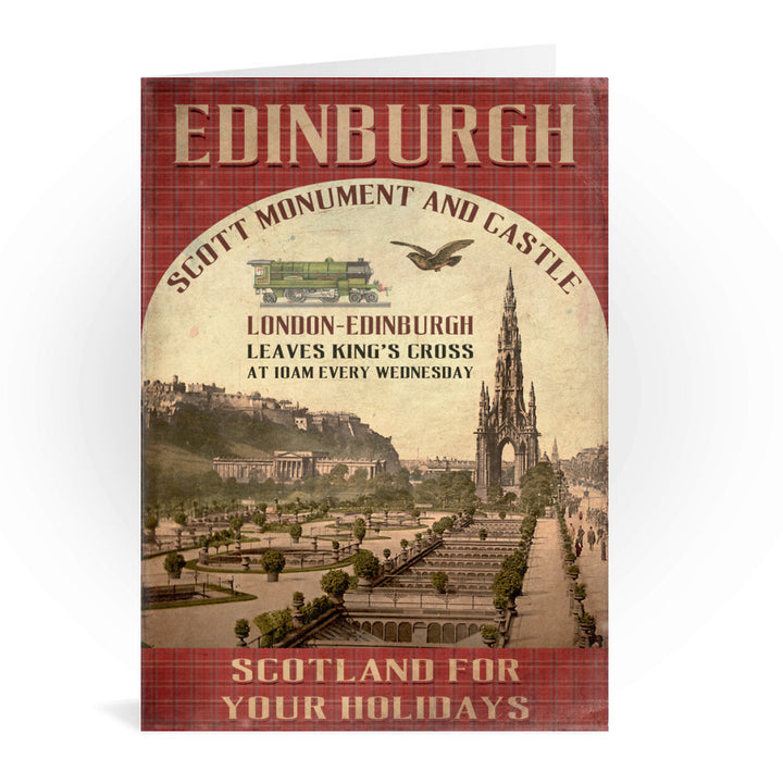 The Scott Monument and Castle, Edinburgh, Scotland Greeting Card 7x5