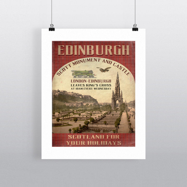 The Scott Monument and Castle, Edinburgh, Scotland 90x120cm Fine Art Print