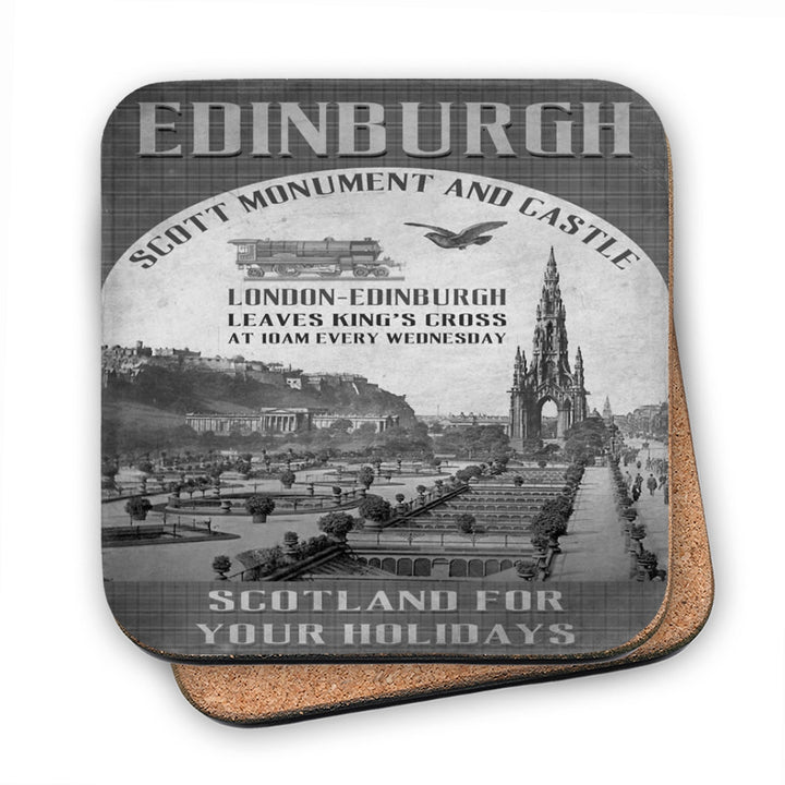 The Scott Monument and Castle, Edinburgh, Scotland MDF Coaster