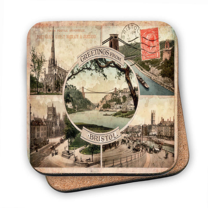 Greetings from Bristol MDF Coaster