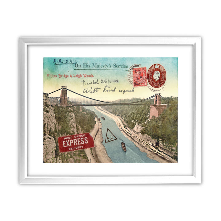 Clifton Suspension Bridge, Bristol 11x14 Framed Print (White)