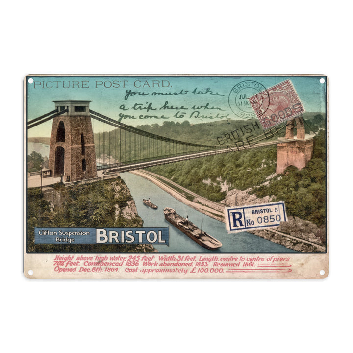 Clifton Suspension Bridge, Bristol Metal Sign