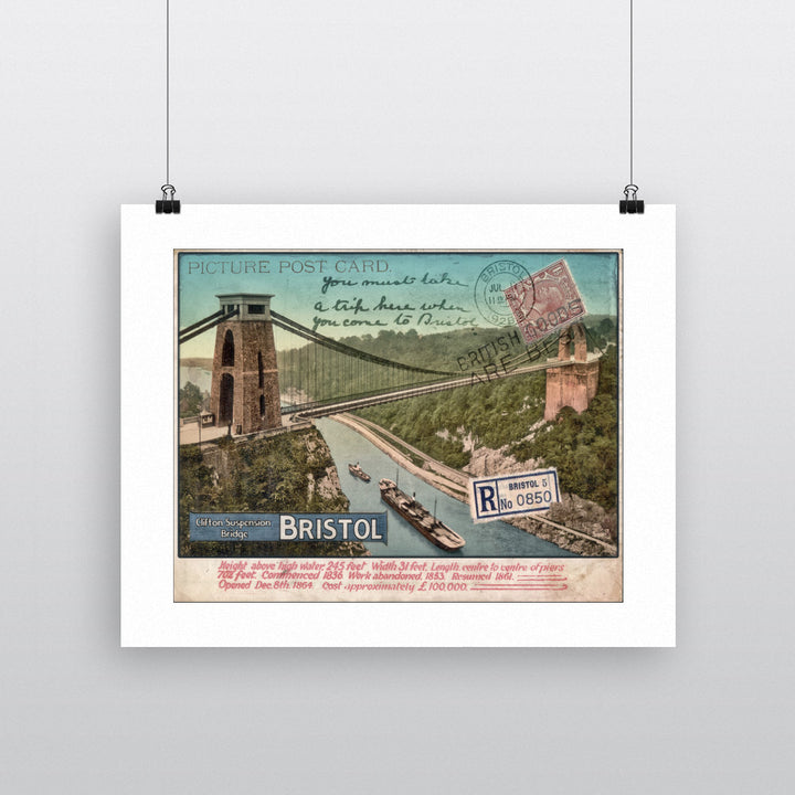 Clifton Suspension Bridge, Bristol 90x120cm Fine Art Print