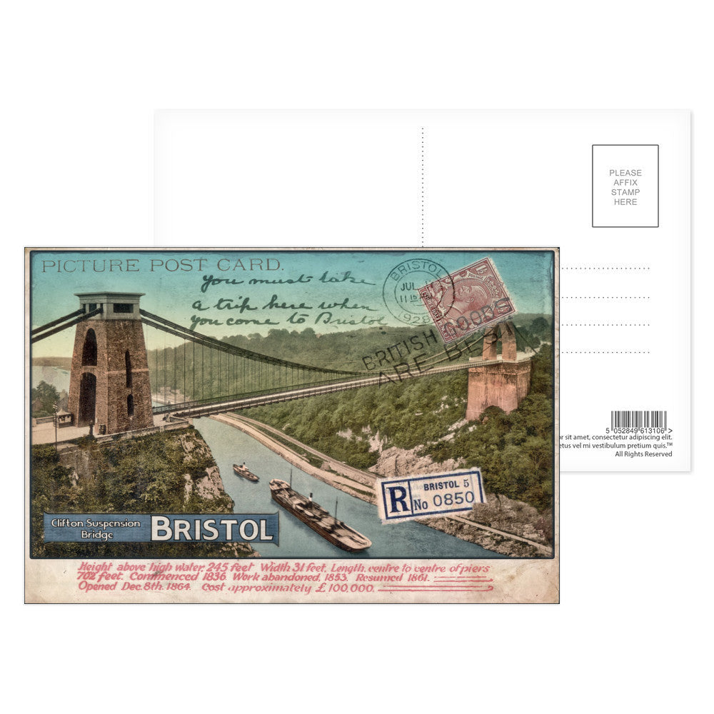 Clifton Suspension Bridge, Bristol Postcard Pack