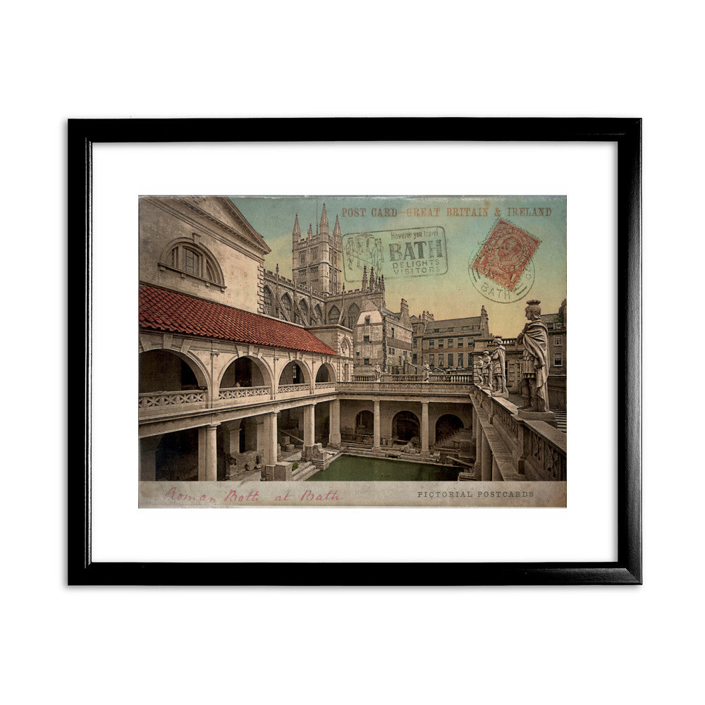 Roman Baths, Bath 11x14 Framed Print (Black)