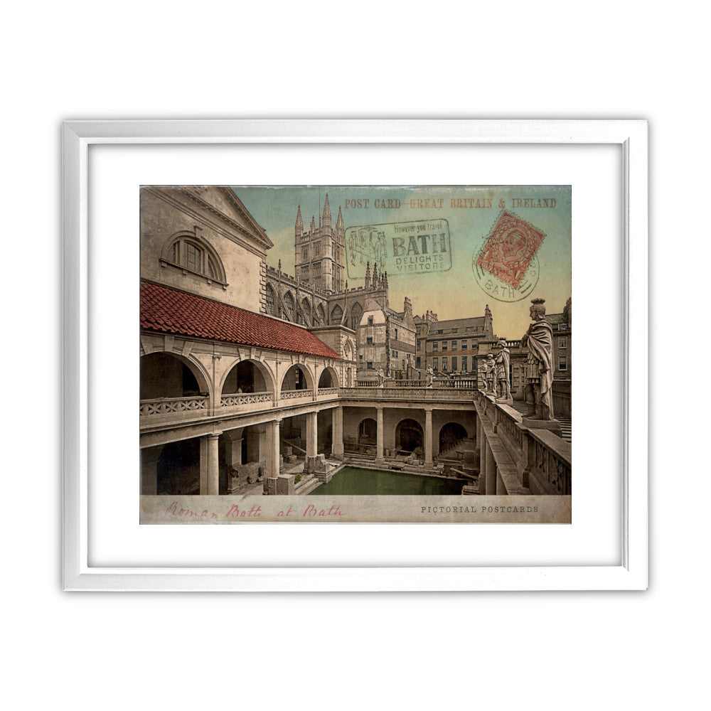 Roman Baths, Bath 11x14 Framed Print (White)