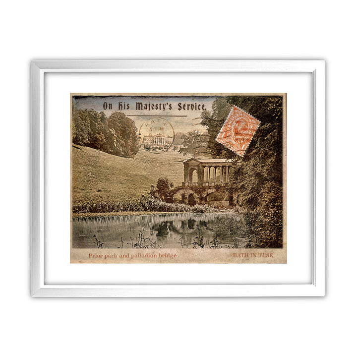 Prior Park and Palladian Bridge, Bath 11x14 Framed Print (White)