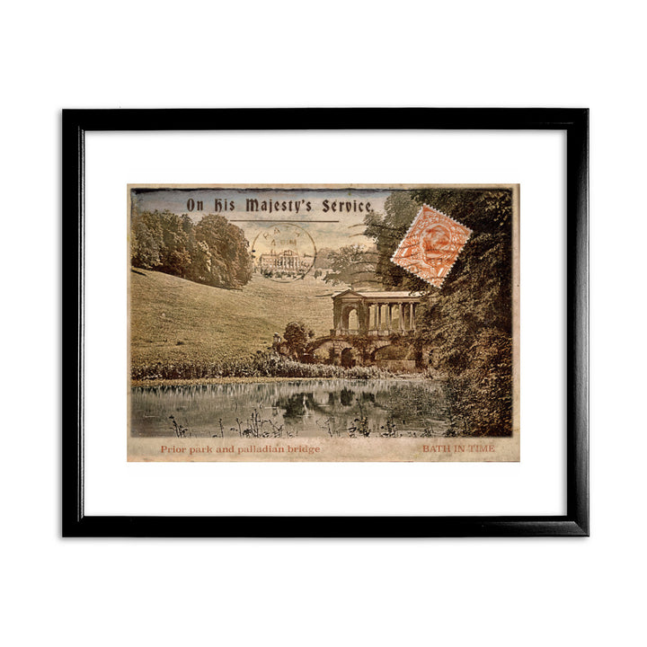 Prior Park and Palladian Bridge, Bath 11x14 Framed Print (Black)