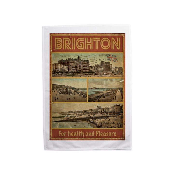 Brighton, For Health and Pleasure Tea Towel