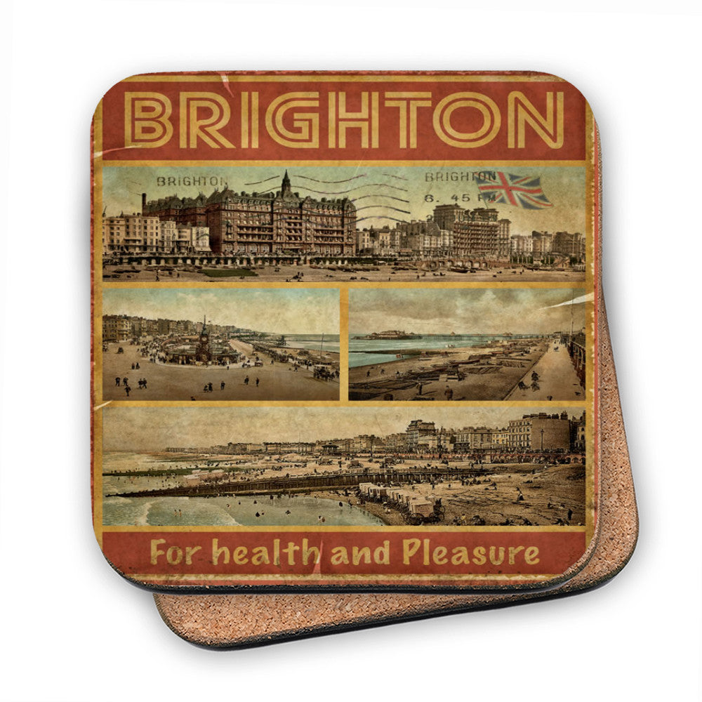 Brighton, For Health and Pleasure MDF Coaster