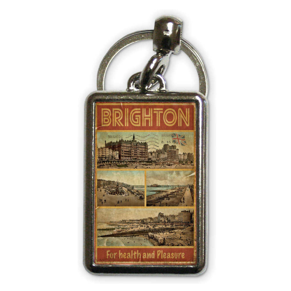 Brighton, For Health and Pleasure Metal Keyring