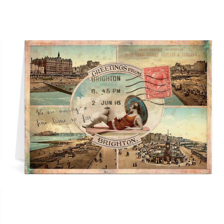 Greetings From Brighton Greeting Card 7x5
