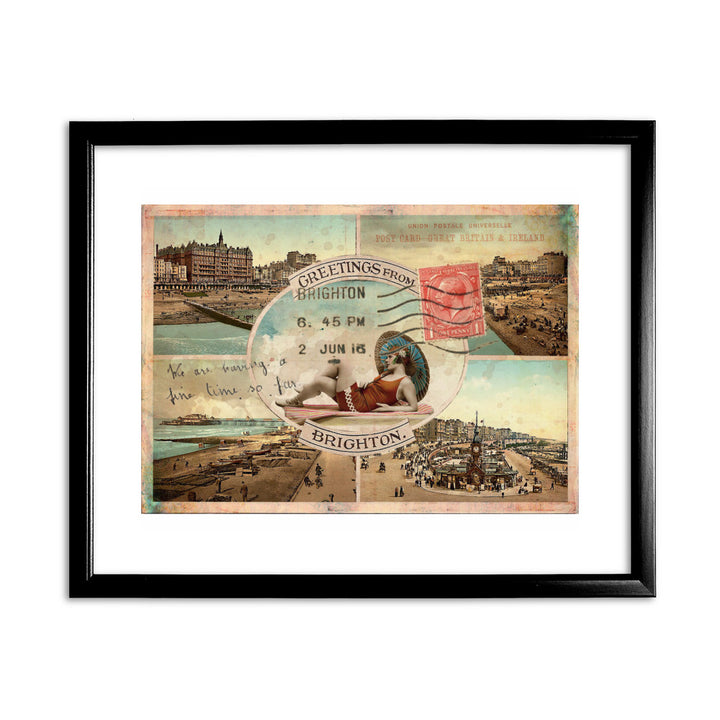 Greetings From Brighton 11x14 Framed Print (Black)