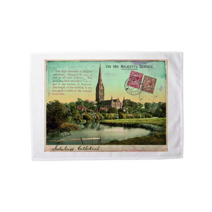 Sailsbury Cathedral, Wiltshire Tea Towel