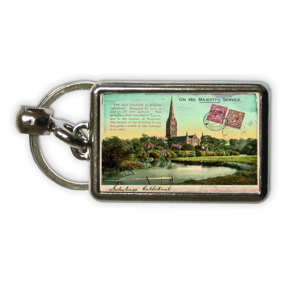 Sailsbury Cathedral, Wiltshire Metal Keyring