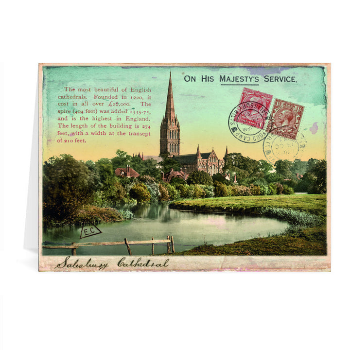 Sailsbury Cathedral, Wiltshire Greeting Card 7x5