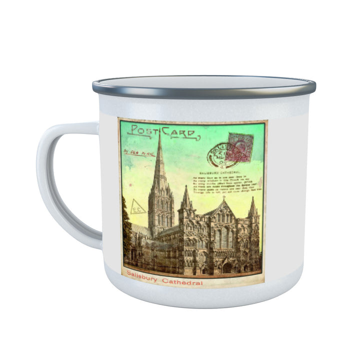 Sailsbury Cathedral, Wiltshire Enamel Mug