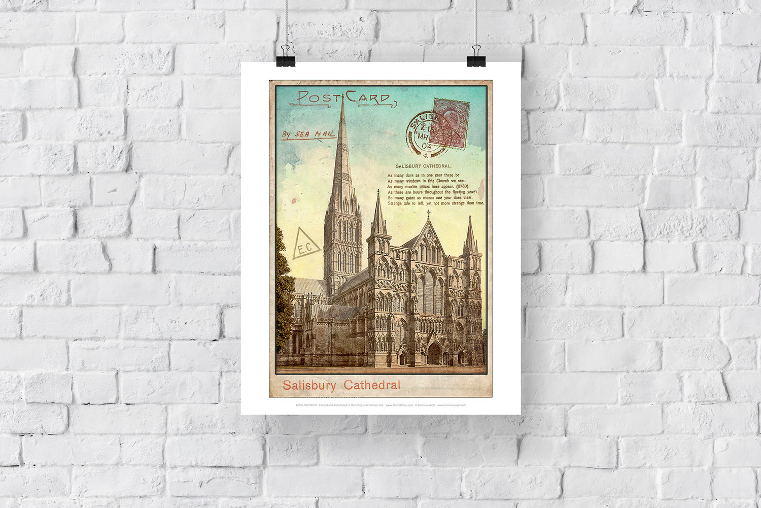 Sailsbury Cathedral, Wiltshire - Art Print