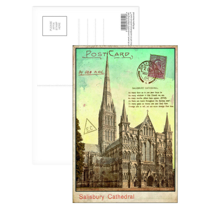 Sailsbury Cathedral, Wiltshire Postcard Pack