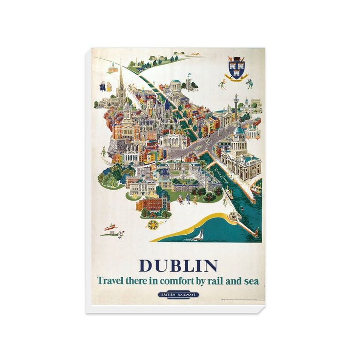 Dublin Map - British Railways - Canvas