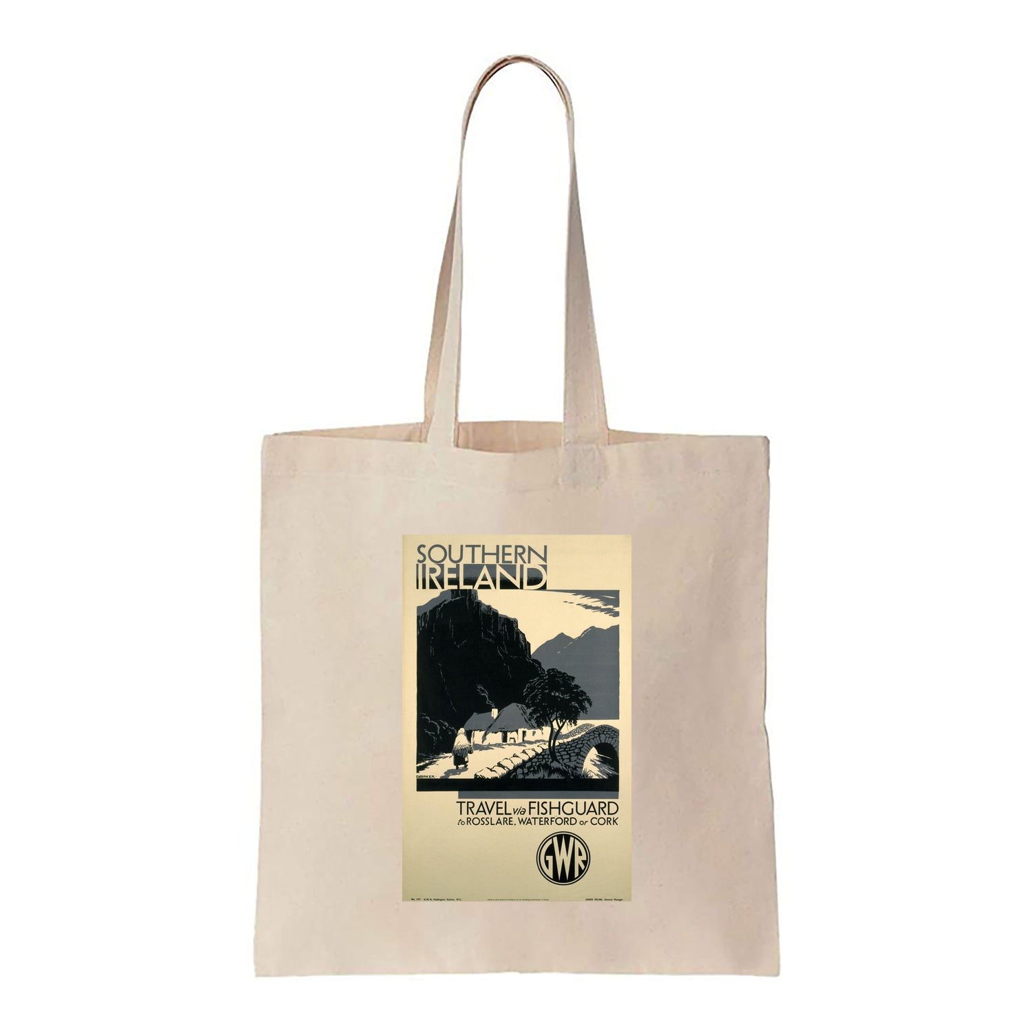 Southern Ireland via Fishguard to Rosslare, Waterford or Cork - Canvas Tote Bag