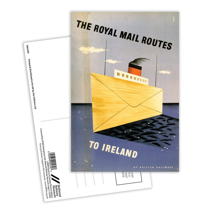 Royal Mail Routes to Ireland - British Railways Postcard Pack of 8