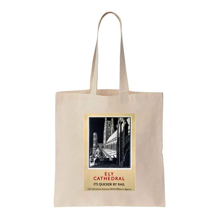 Ely Cathedral Black and White - Canvas Tote Bag