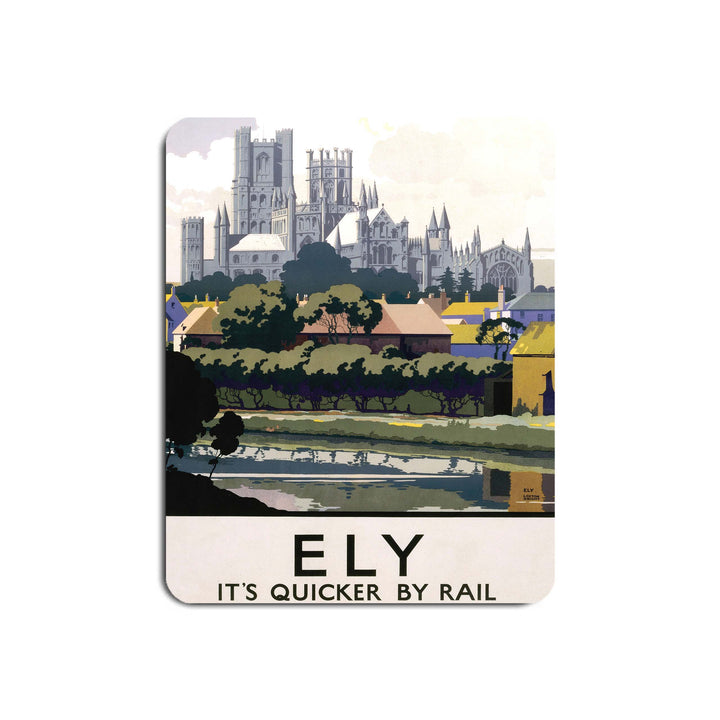 Ely View of Cathedral across River - Mouse Mat