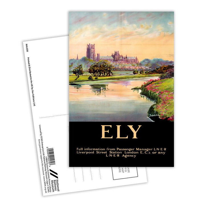 Ely Cathedral Dark Frame Postcard Pack of 8