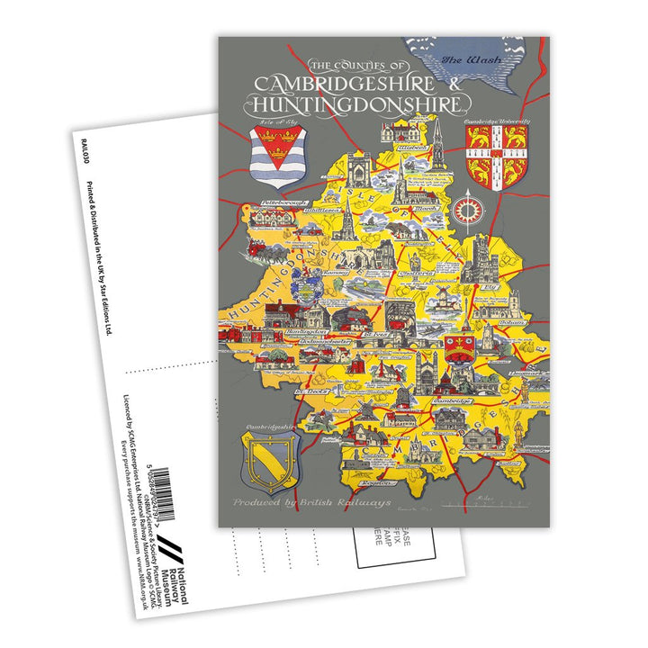 Cambridgeshire and Huntingdonshire Postcard Pack of 8