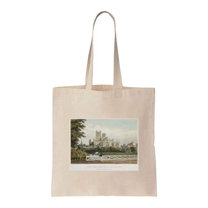 East View of Ely from the Railway - Canvas Tote Bag