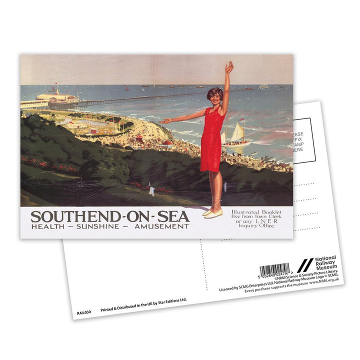 Southend on Sea Health Sunshine Amusement Postcard Pack of 8