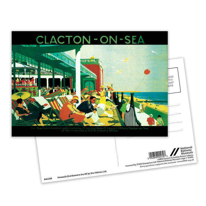 Clacton On Sea Seafront Postcard Pack of 8