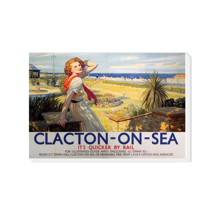 Clacton-on-sea, Girl with Red Hair White Dress - Canvas