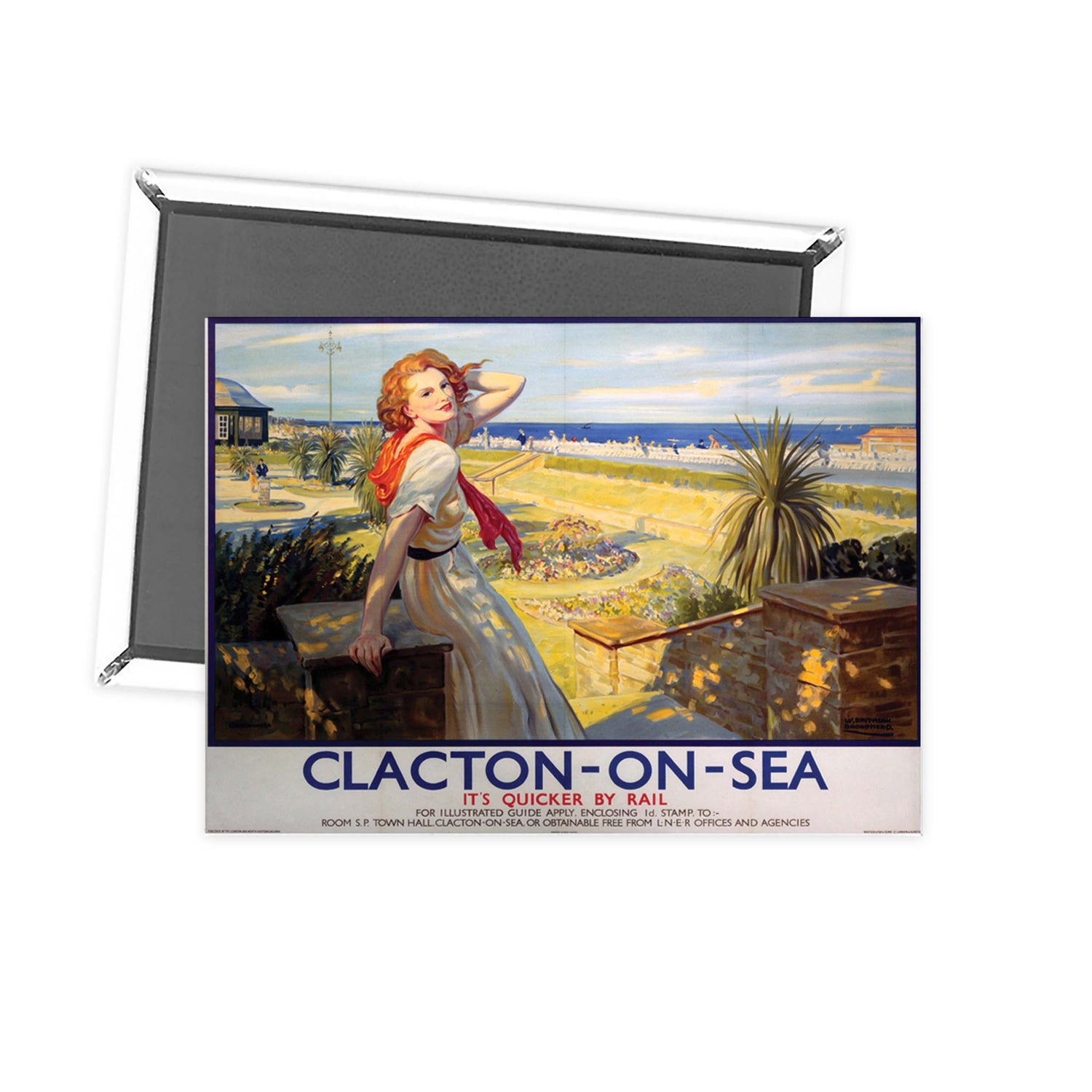 Clacton Girl with Red Hair White Dress Fridge Magnet