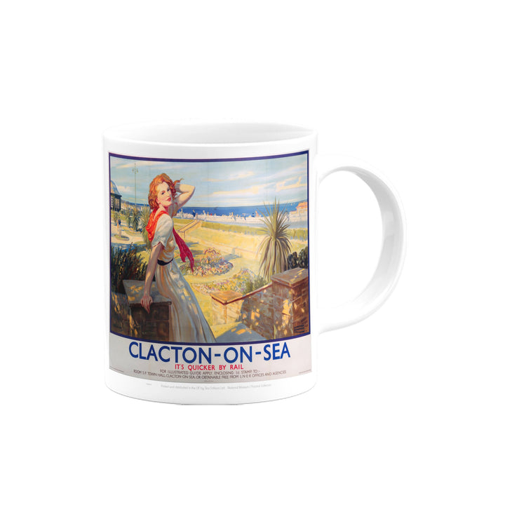 Clacton-on-sea, Girl with Red Hair White Dress Mug