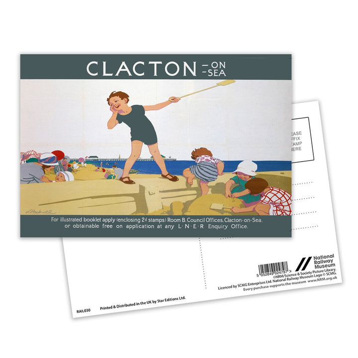 Clacton-on-sea, Kid Playing Postcard Pack of 8