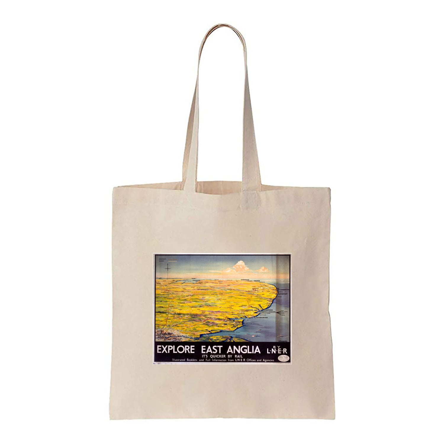 Explore East Anglia. It's Quicker By Rail - Canvas Tote Bag