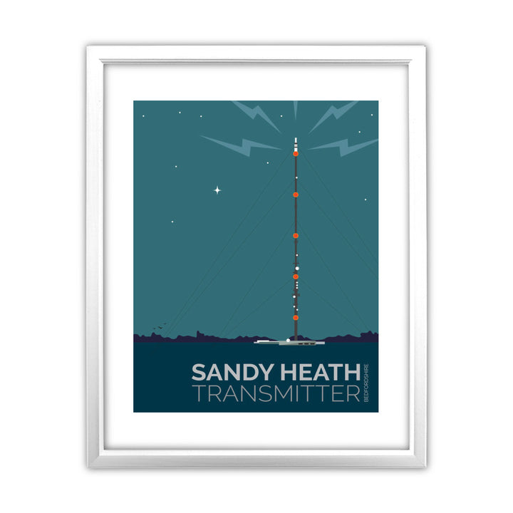 The Sandy Heath Transmitter, Bedfordshire 11x14 Framed Print (White)