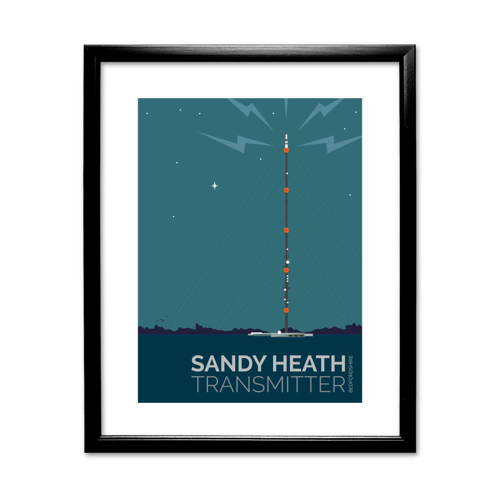 The Sandy Heath Transmitter, Bedfordshire 11x14 Framed Print (Black)