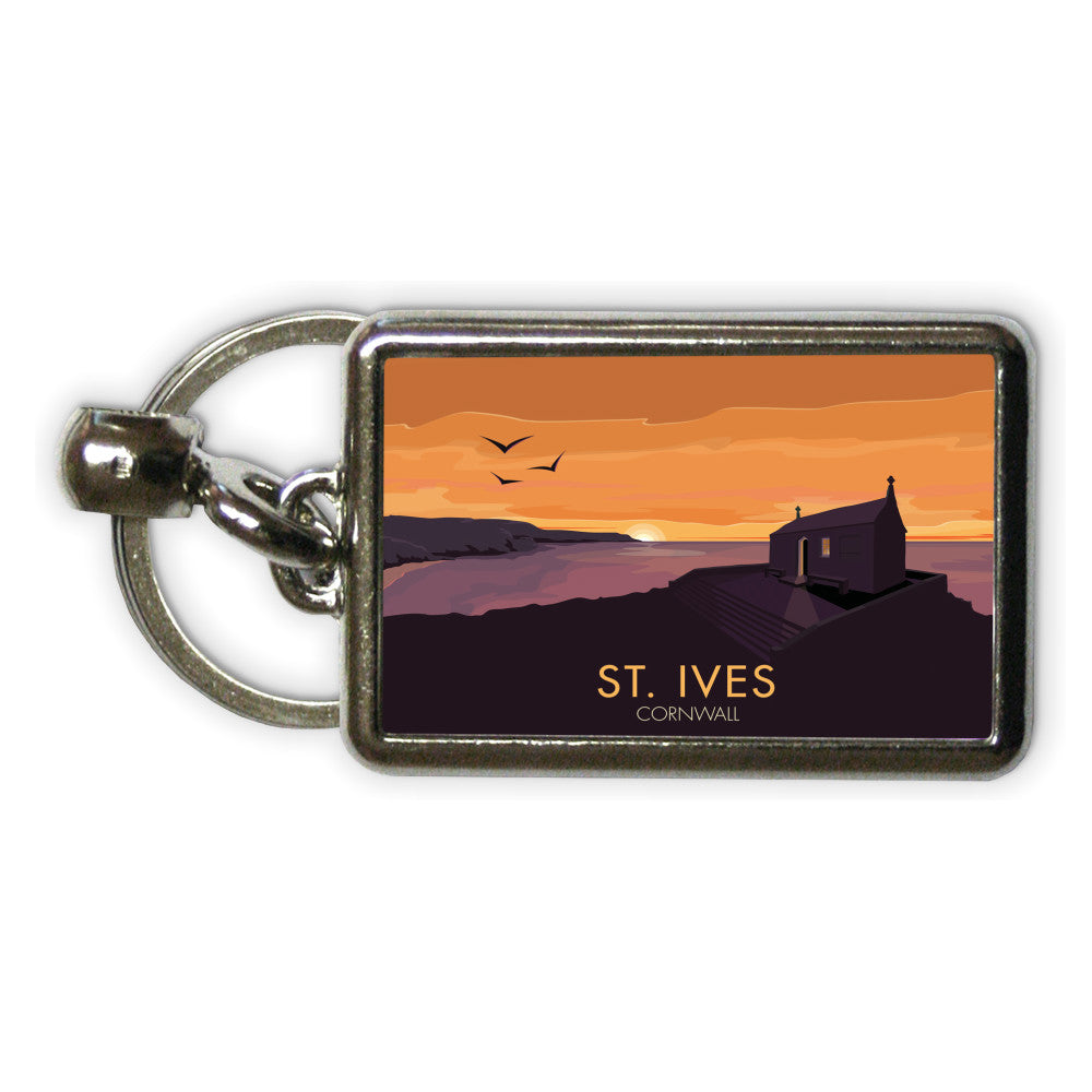 St Ives, Cornwall Metal Keyring