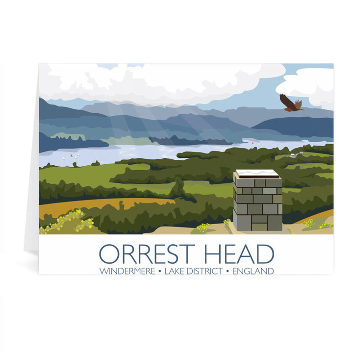 Orrest Head, Windermere, Lake District Greeting Card 7x5